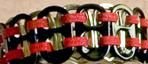 Black & Metallic Red Pop-Tab Bracelet (=)
