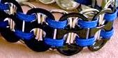 Black & Metallic Blue Pop-Tab Bracelet (=)