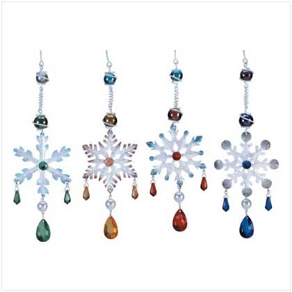 jeweled snowflake ornaments