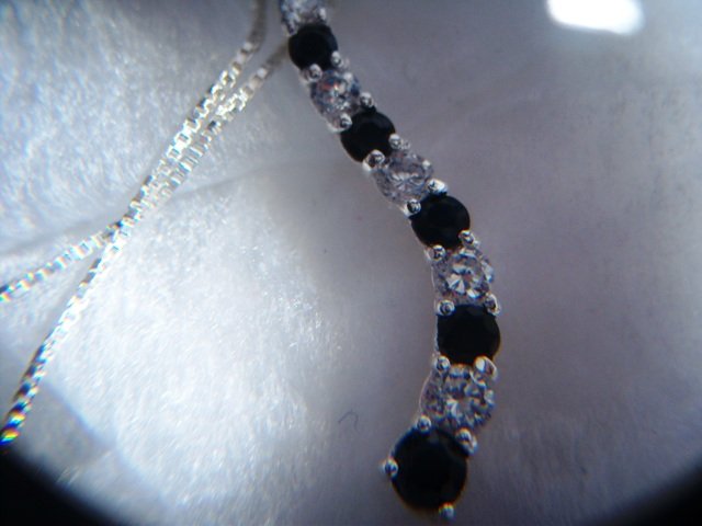 Sterling Silver Sapphire and CZ Journey Pendant