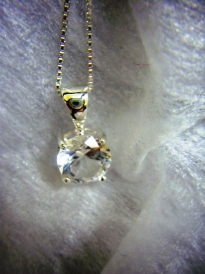 Sterling Silver White Topaz Pendant
