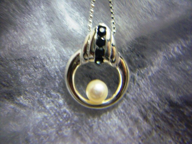 Sterling Silver Journey Sapphire & Pearl Pendant