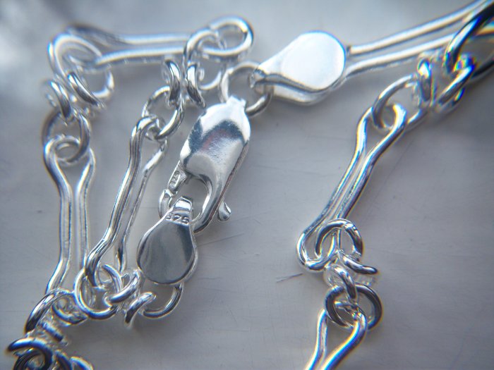 Handmade Sterling Silver Link Chain Bracelet. Click on photo for Euro Price.