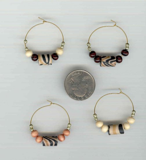 Fat Animal Print Safari Wine Charm Charms Markers: Set of 4