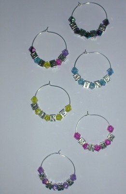 MINE Wine charms Set of 6 Beverage Markers