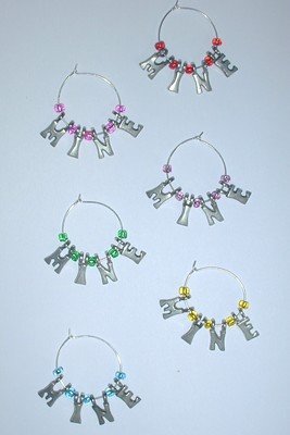 MINE Wine charms Set of 6 My Wine Markers Beverage
