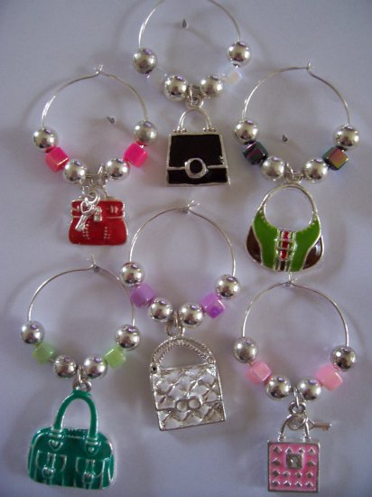Handbag Purse Wine Glass Charms Beverage Markers
