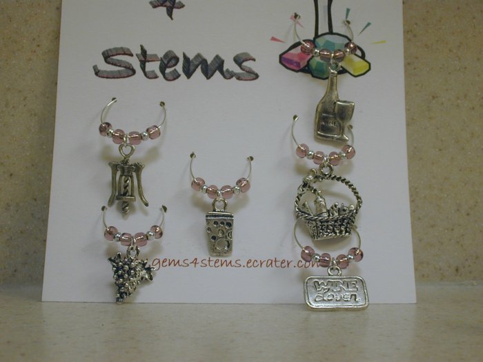 Wine Lovers Wine Glass Charm Beverage Markers