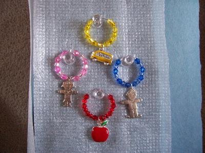 Set of 4 School Teacher Bus Driver Wine Glass Charms
