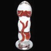 Red Ripple Glass Butt Plug