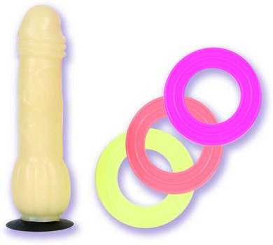 Cock Toss glow in the dark dildo-3 rings