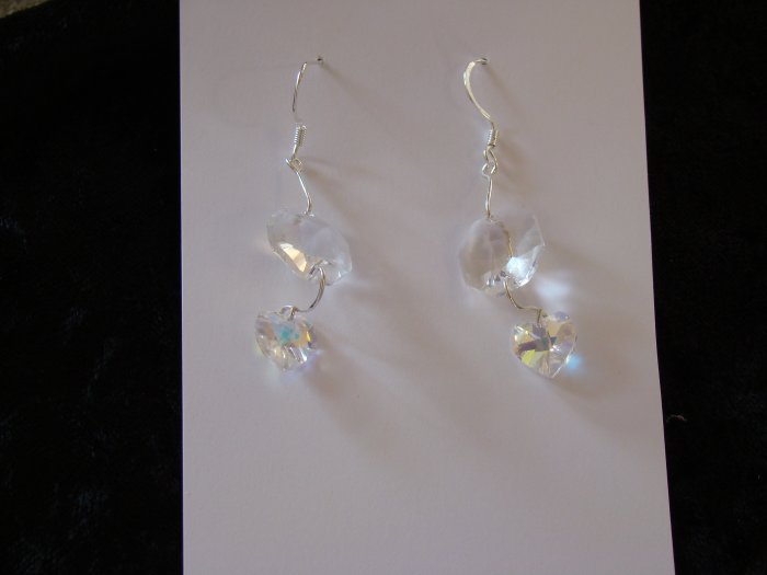 Floating Heart earrings Silver