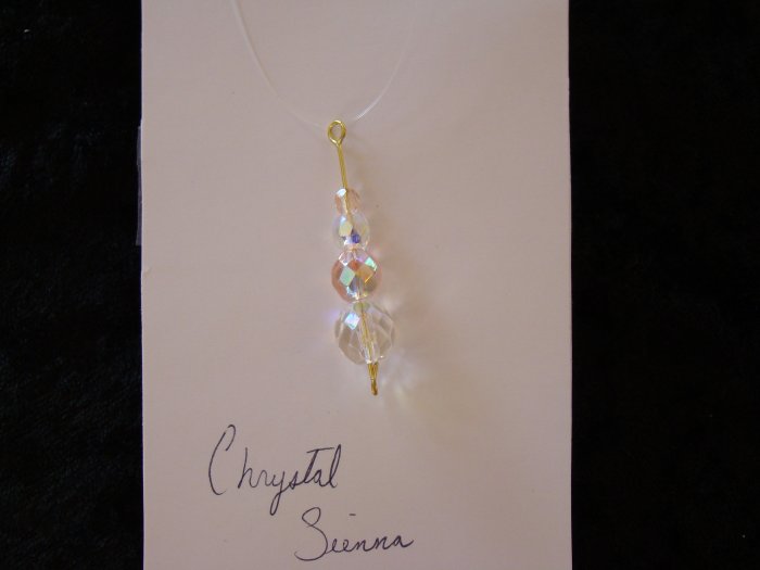 Pink & Clear Crystal Floating necklace