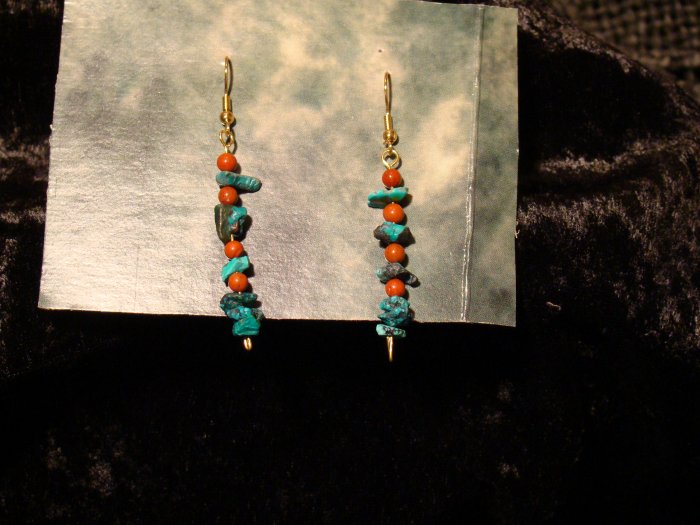 Turquoise & Red Jasper Gold