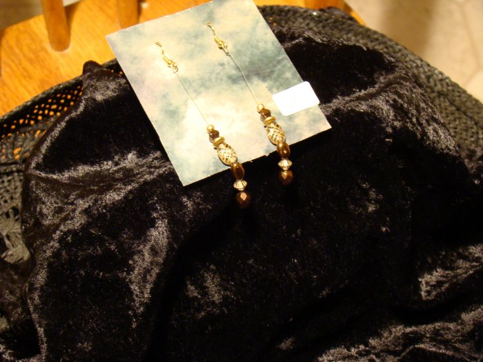 Goldstone Floating Earrings