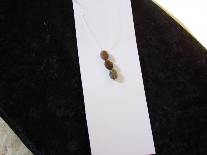 Fancy Tri Jasper Floating Necklace