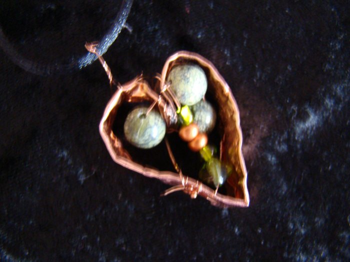 copper & jade Heart