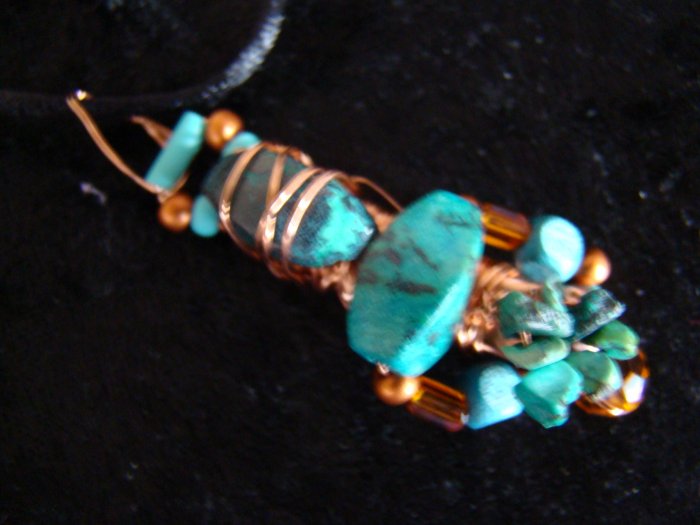 copper & turquoise pendant