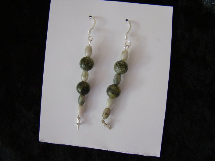 jade and peace jasper with tine cross