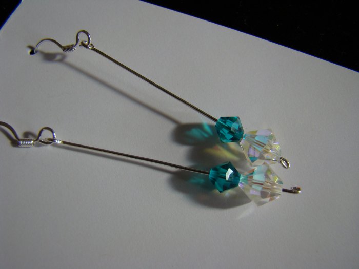 Crystal Blue earrings silver