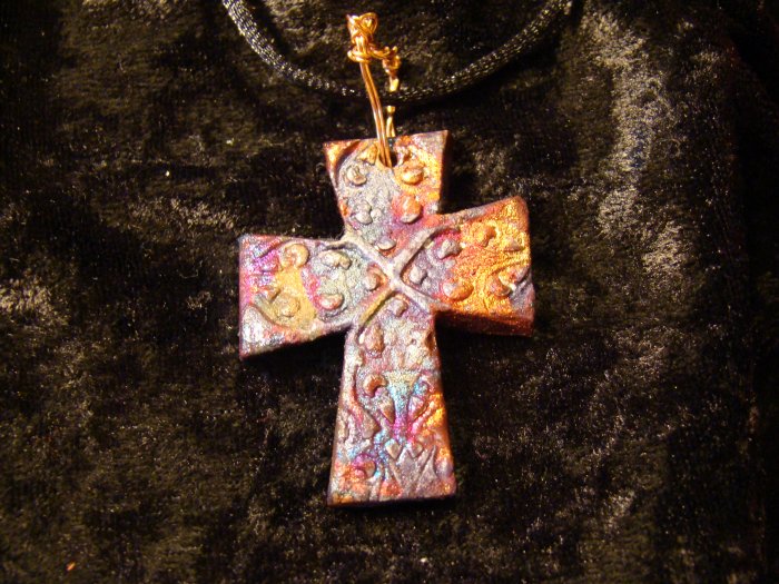raku cross pendant