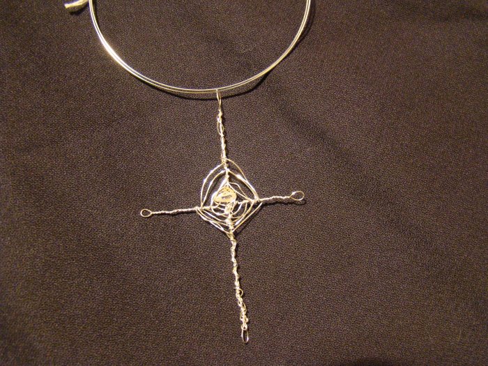 silver crystal cross