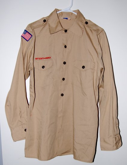 Official Boy Scout Uniform Shirt Adult Long Sleeve Medium Used