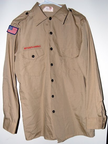 Official Boy Scout Uniform Shirt Adult Long Sleeve Medium Used
