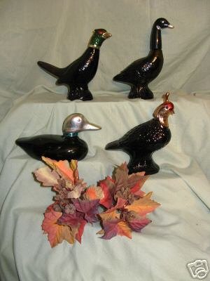 AVON DECANTERS 4 GAME BIRD DECANTERS/ NO BOXES/GOOD SHAPE k210
