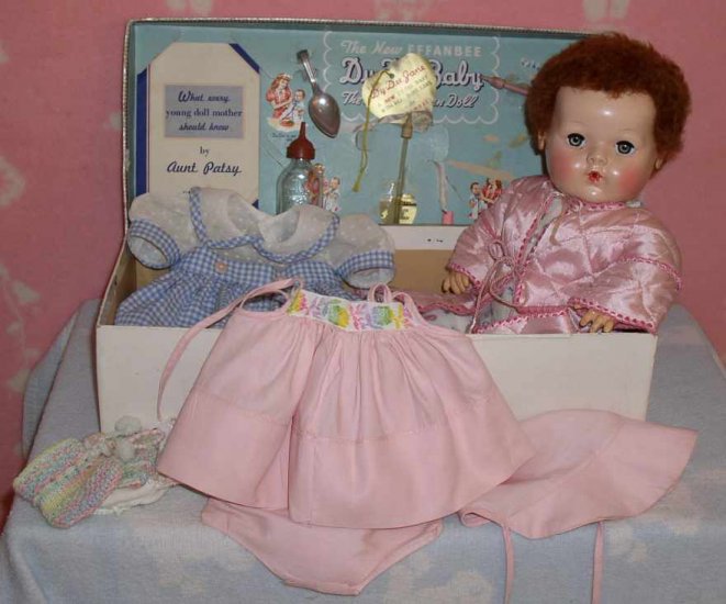 Effanbee 1940s Dy-Dee Baby Doll - Mint in Box w/Layette and Hang Tag -- RED HEAD
