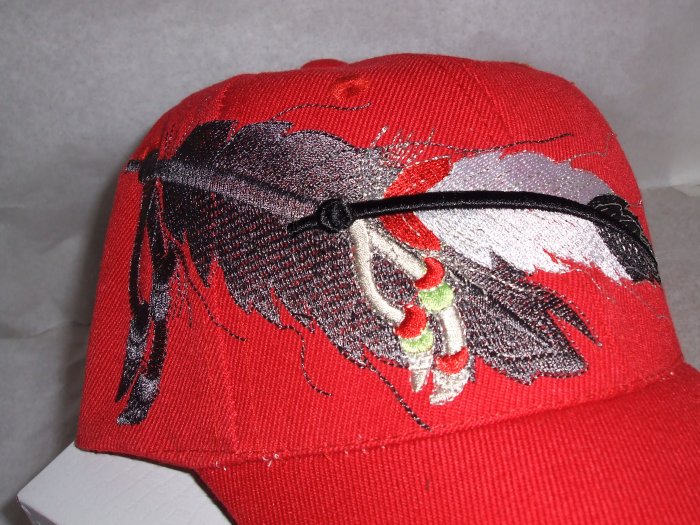 Native Pride Double Feather Design Baseball Style Hat