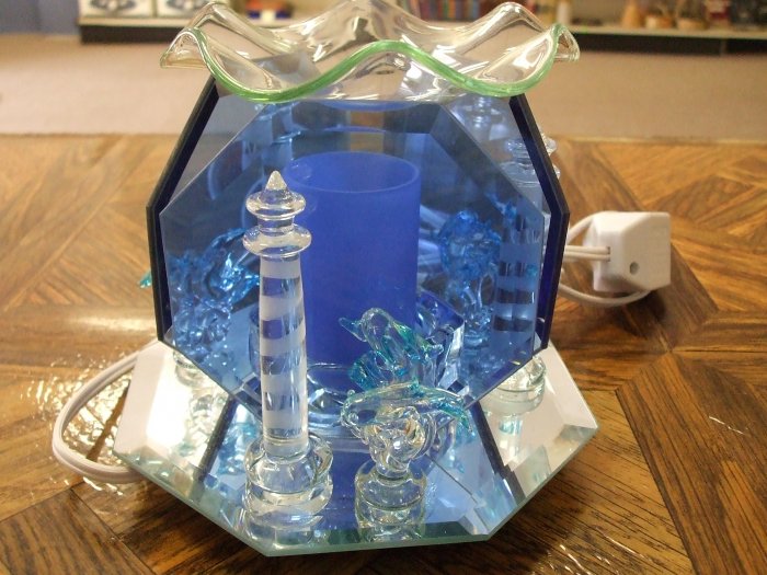 Lighthouse and Dolphins Oil Light Burner