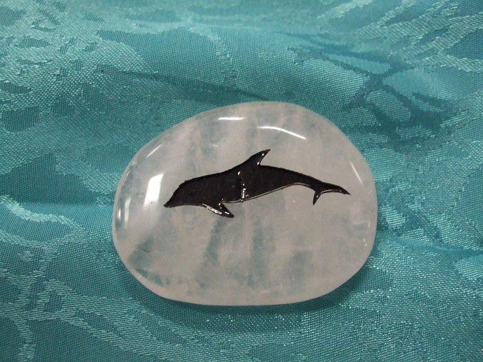 Dolphin Carved in Quartz Spirit Stone