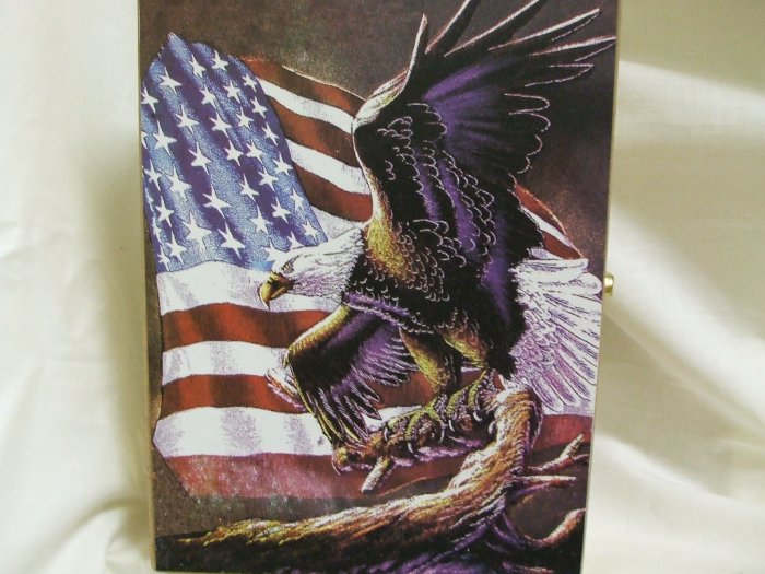 Wooden Box With A Eagle And An American Flag