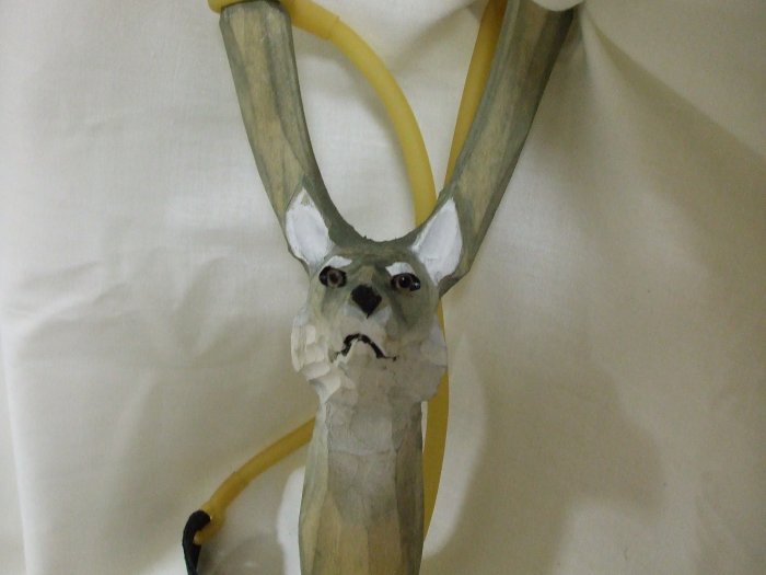 Carved Wolf Slingshot
