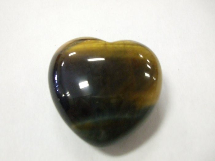 Tiger Eye Puffed Heart