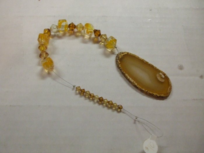 Beautiful Hand Crafted Suncatcher with Agate Slice (EC02)