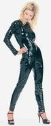 1 pc Black Vinyl Long Sleeve Catsuit Costume - XL