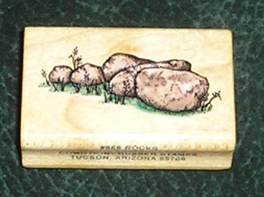 Rubber Stamp Mounted On Wood Rocks By Comotion Rubber Stamps 1996
