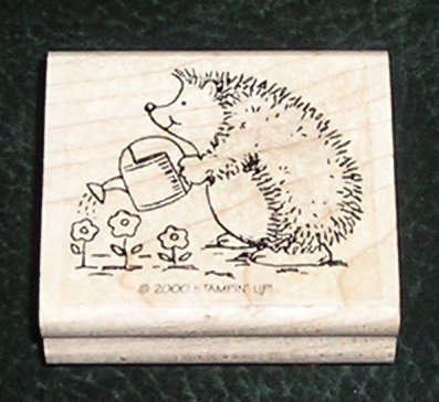 Rubber Stamp Mounted On Wood Hedgehog By Stampin' Up! 2000