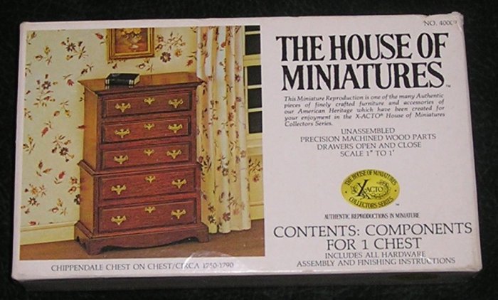 Vintage The House Of Miniatures Chippendale 6 Drawer Chest Kit For Dolls House With Box 1977