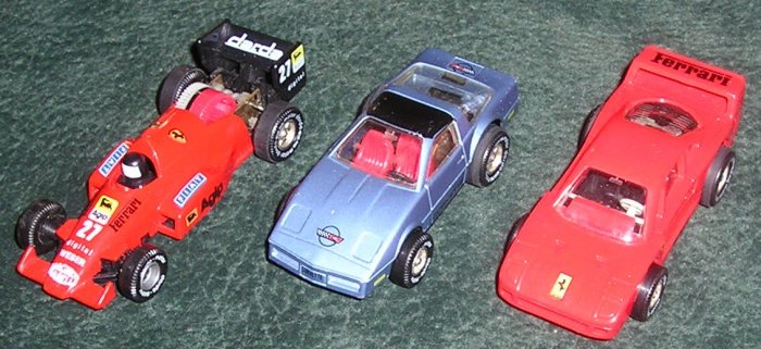 3 Vintage Darla Cars Ferrari, Corvette & Race Car Made In West Germany