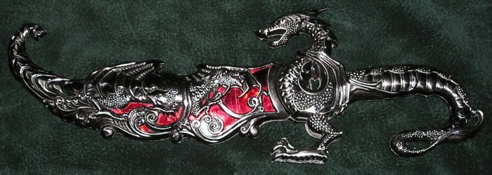 Dragon Fantasy Knife With Matching Scabbard 17.5"