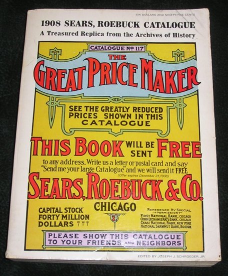 Old Sears Catalogue Replica 1908 Copyright 1969
