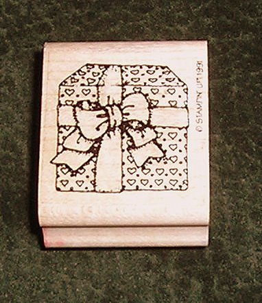 Rubber Stamp Present Gift With Bow By Stampin' Up! 1991