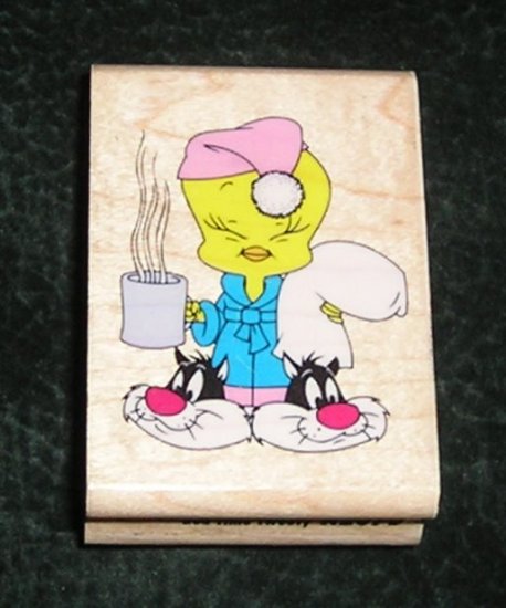 Rubber Stamp Bed Time Tweety With Sylvester Slippers By Rubber Stampede 1996