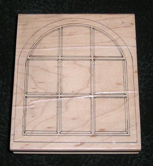 Rubber Stamp Mounted On Wood Large Arch Window By Stampington & Company 1994