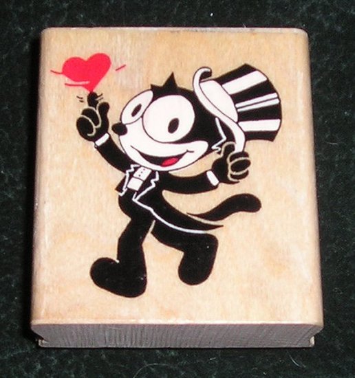 Rubber Stamp Felix The Cat By Inkadinkado Rare