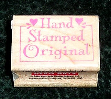 Rubber Stamp Mounted On Wood Hand Stamped Original By Hero Arts #A1355 From 1998