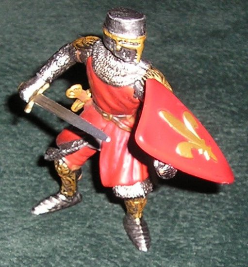 Knight Figure Foot Soldier With Sword Fleur-De-Lis Coat of Arms #70024 By Schleich